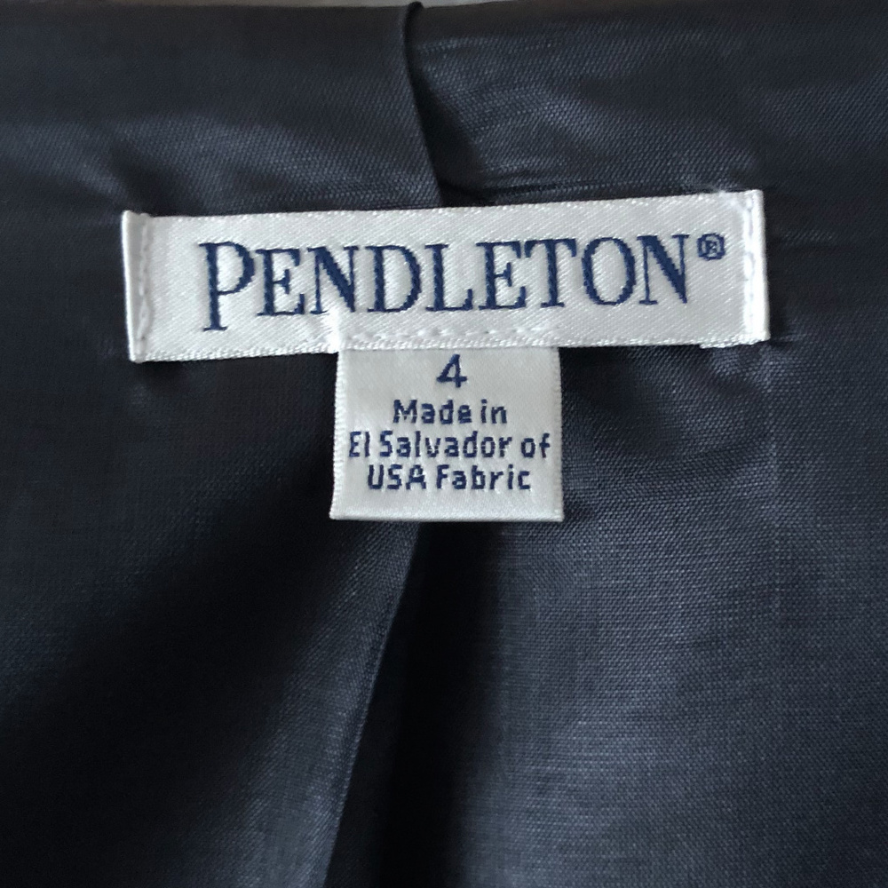 Pendleton Navy 100% Wool Jacket Size 4 - image 4